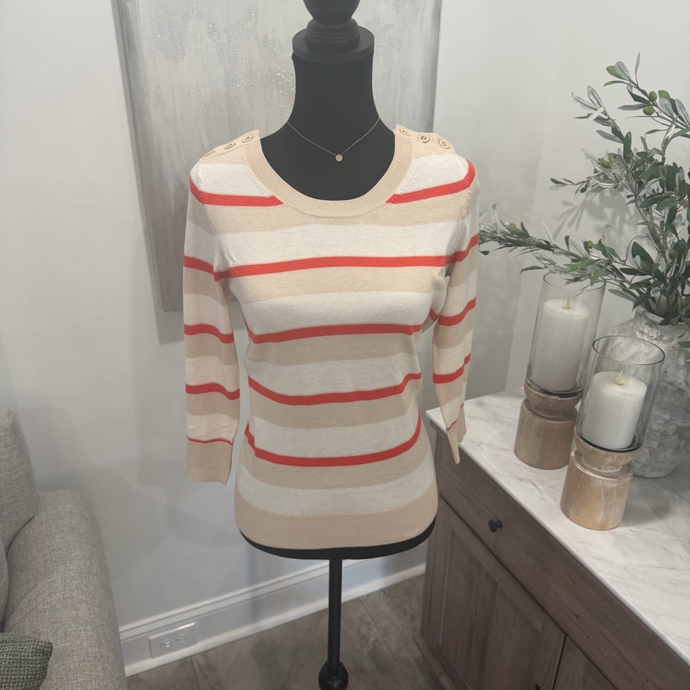 Banana Republic Cream and Orange Sweater